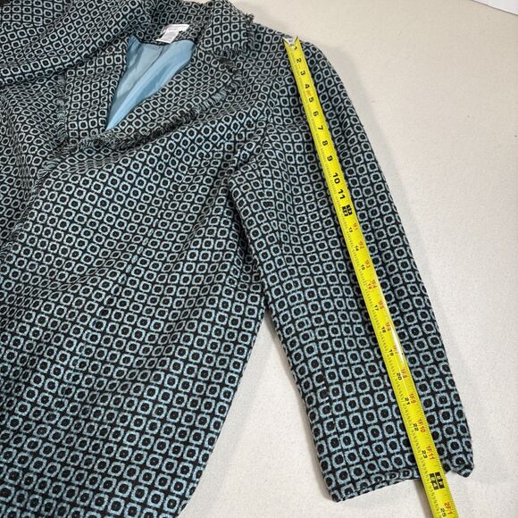 Worthington Woman Brown & Turquoise Open Fringe Coat Pockets Lined Size 22W - Picture 7 of 11